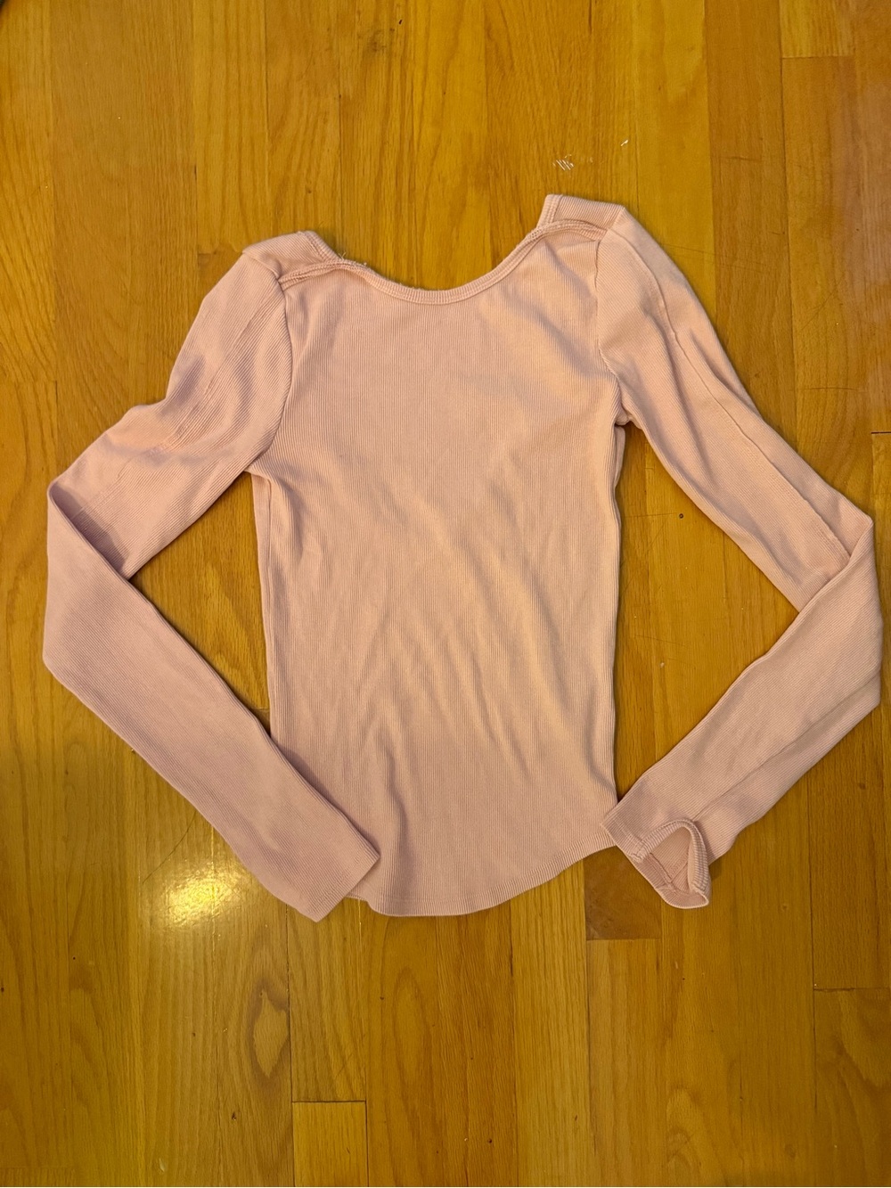 We The Free Long Sleeve Scoop Neck Top - Pale Pink